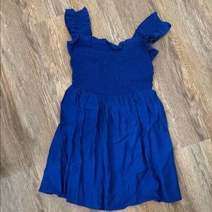 Express Royal Blue Dress with Ruffles